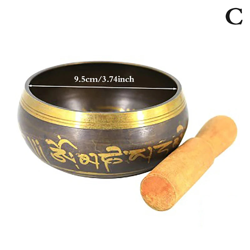 Nepal handmade Buddha sound bowl sound therapy yoga meditation singing bowl Tibet prayer bowl metal craft home decor ornaments