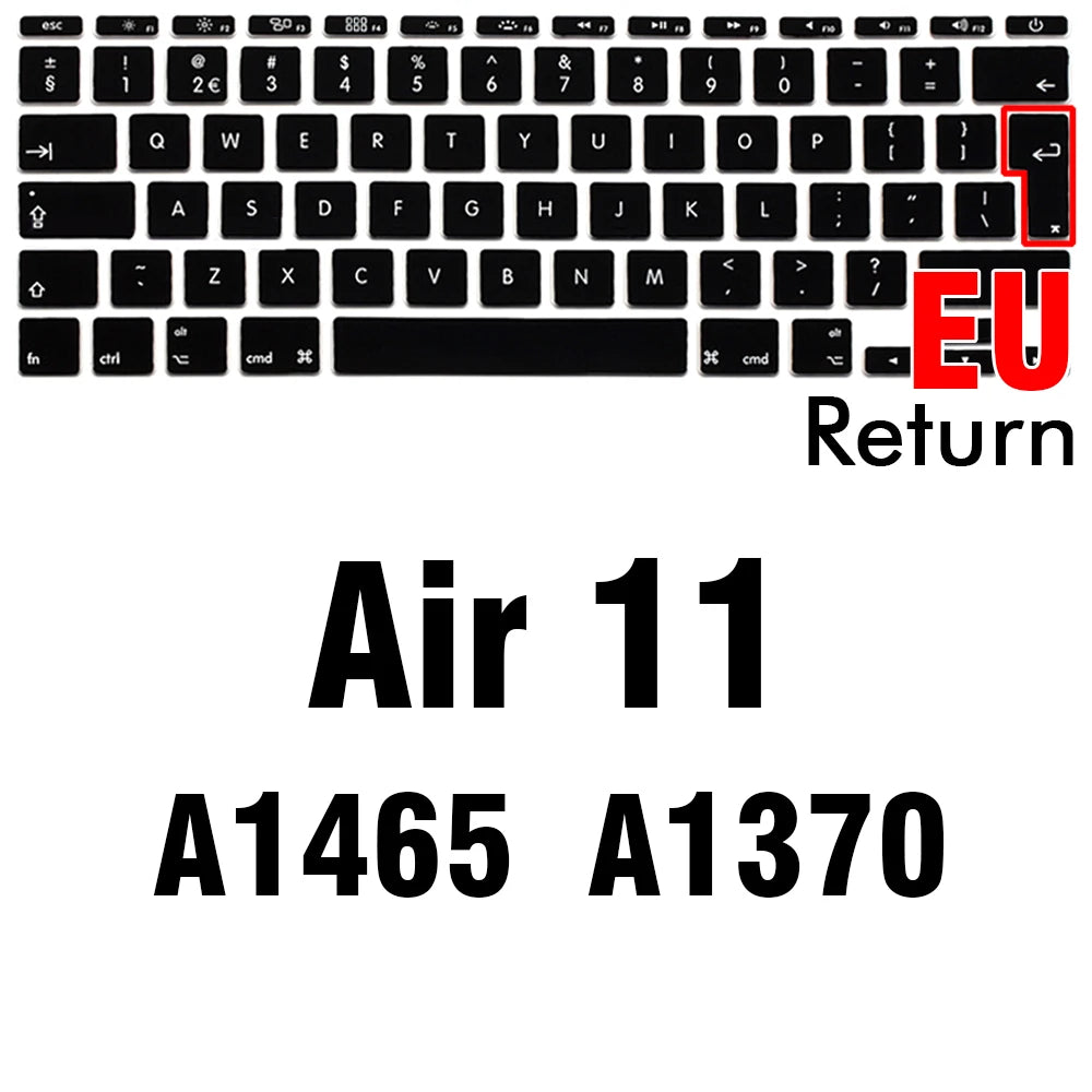 Keyboard Cover for Macbook Air 13 11 Pro 14/16 M1 Touch Bar 15 12 Retina Silicone Protector Skin A2179 A2337 A2338 A2442 US EU