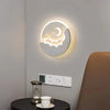 Modern LED Wall Lamp for Living Dining Bedroom Aisle Study Entryway Moon Sconce Light Indoor Home Decor Lighting Fixture Luster