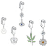 Faux Fake Belly Piercing Butterfly Leaves Dangling Long Fake Belly Button Pircing Clip on Umbilical Navel Cartilage Earring Clip