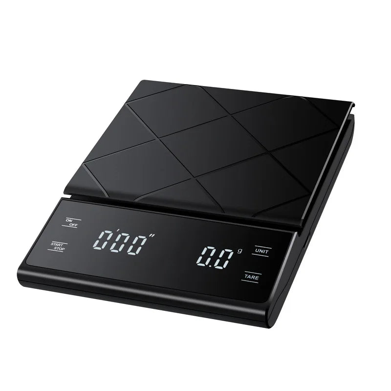 Coffee Scale, Timer Function, Digital Display, Maximum Weighing 5kg, Accuracy 0.1g Food Kitchen Scale Gram Weight Small Balance