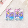 12Pcs 38*25MM Constellations Tarot Card Charms Magical Divination Crafts Acrylic Board Jewelry Necklace DIY Accessories