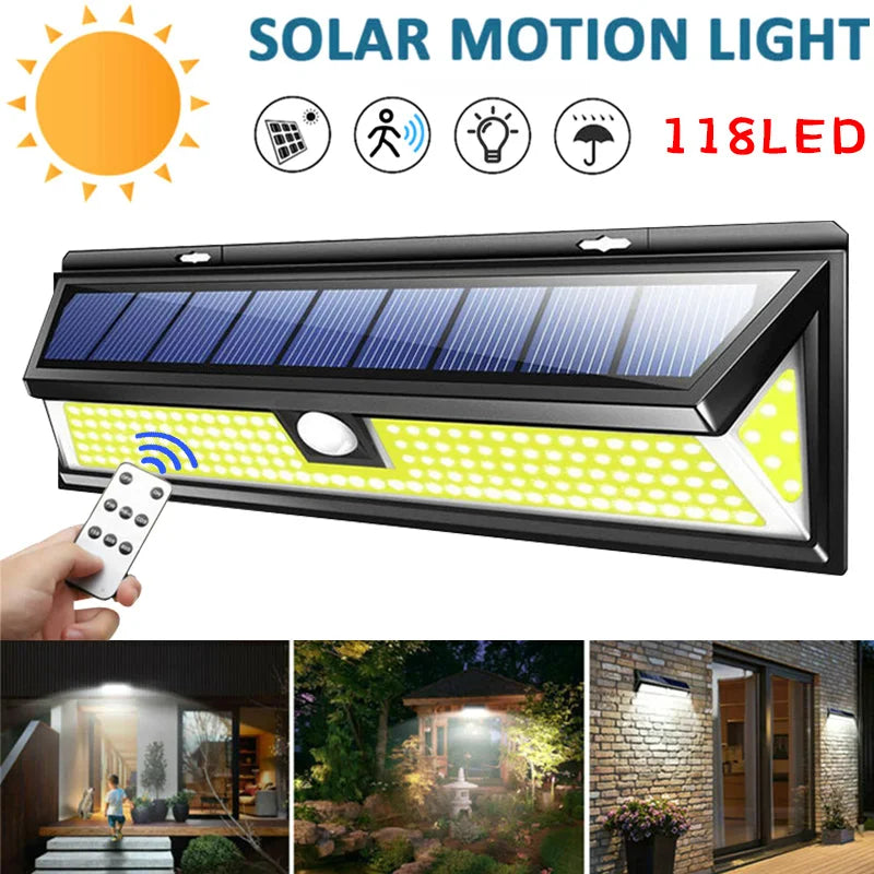 Solar Power Wall Light Motion Sensor Waterproof Outdoor Garden Lamp LED Exterior Lights Path Spotlights Sunlight Street Lighting