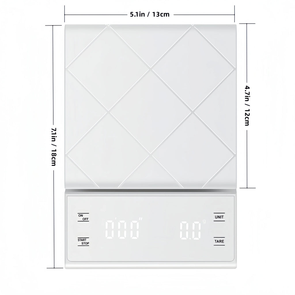 Coffee Scale, Timer Function, Digital Display, Maximum Weighing 5kg, Accuracy 0.1g Food Kitchen Scale Gram Weight Small Balance