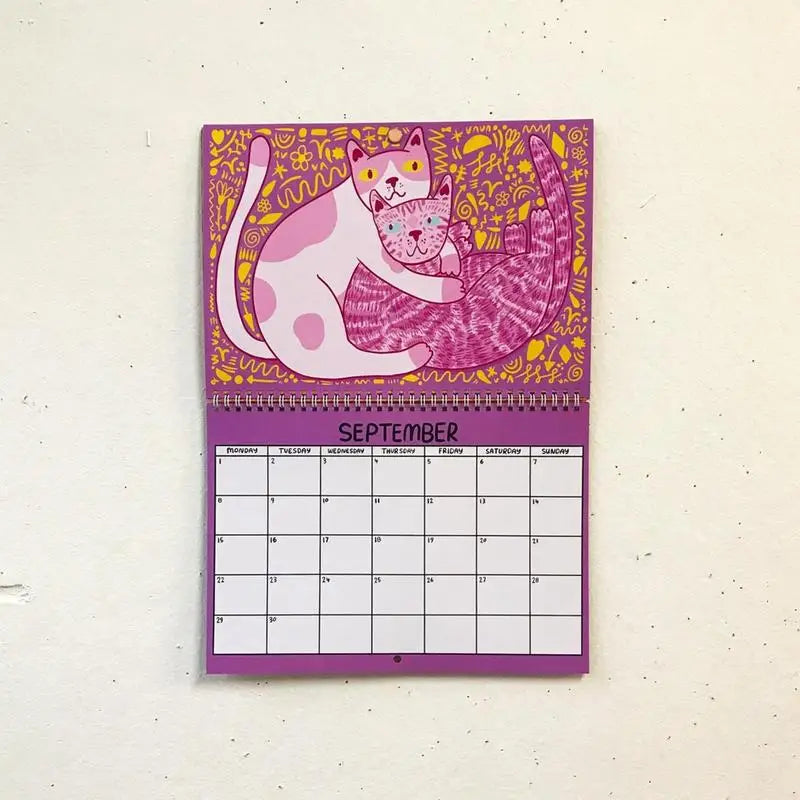 Cat Daily Scheduler 2025 Organizing Daily Scheduler Flipping Calendar For Classroom Wall Planner For Meditations Reflections