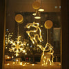 Christmas LED Light Snowflake Santa Deer Hanging Sucker Lamp Window Ornaments Decoration for Home Navidad 2023 New Year Decor