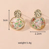 Colorful Dried Flower Earring Unique Epoxy Resin Pressed Flower Earring Women Natural Floral Geometric Boho Earring Wholesale