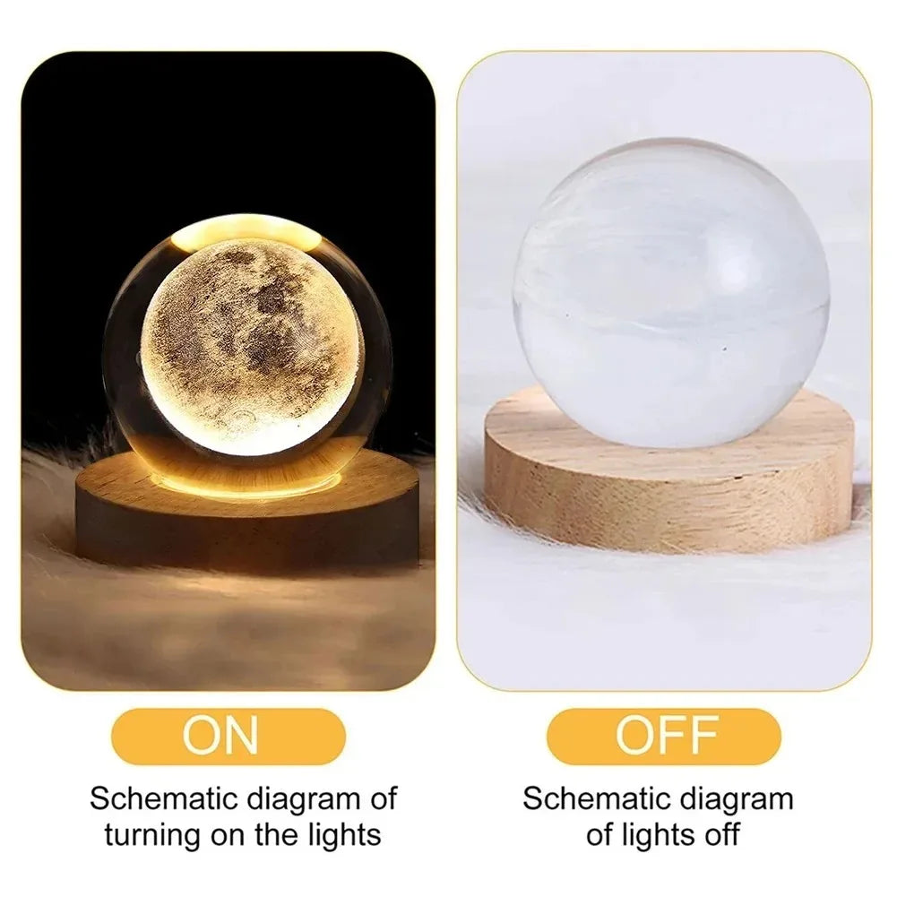 Unique USB Night Light with Galaxy and Planetary Projections 3D Crystal Ball Lamp for Cozy Atmosphere plasma ball Night Light