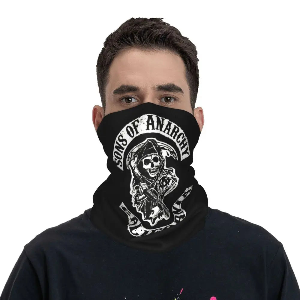 Custom TV Show Sons Of Anarchy Bandana Neck Warmer Men Women Winter Ski Hiking Scarf Gaiter Face Cover