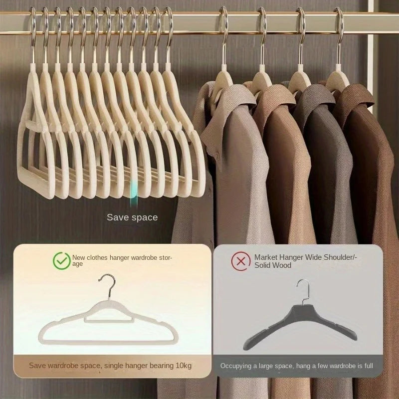 5-pcs Plush clothes hanger for home use, non marking, anti slip, ultra-thin, dry and wet dual-use