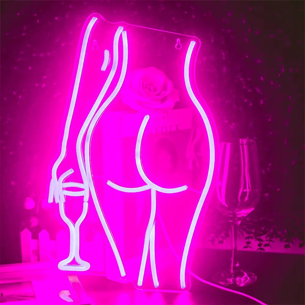 Sexy Lady Neon Sign Woman Body Pink Led Lights USB Powered Wall Light Up Signf For Home Bedroom Party Bar Night Club Room Decor