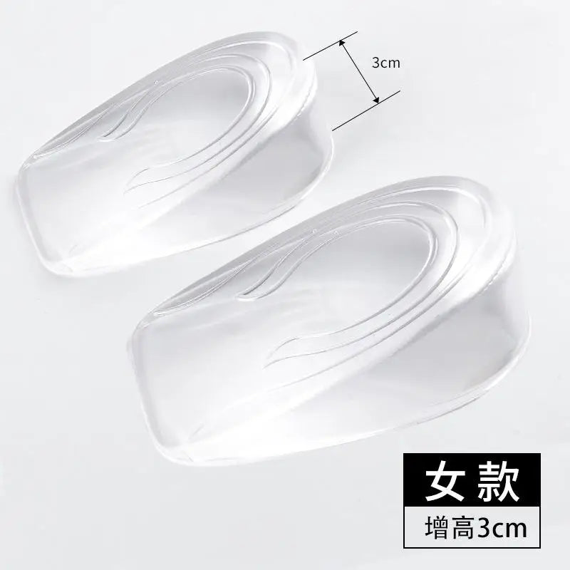 1pair Silicone Gel Insoles Men Women Transparent Half Heel Insole Pad Height Increase Shoes Pad Foot Cushion Shoe Accessories