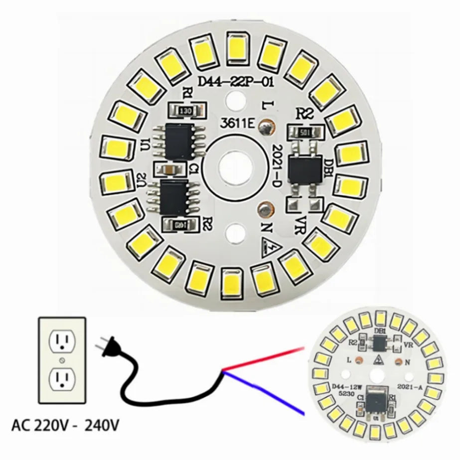 PaaMaa LED Bulb Patch Lamp SMD Plate Circular Module Light Source Plate For Bulb Light AC 220V Led Downlight Chip Spotlight LED