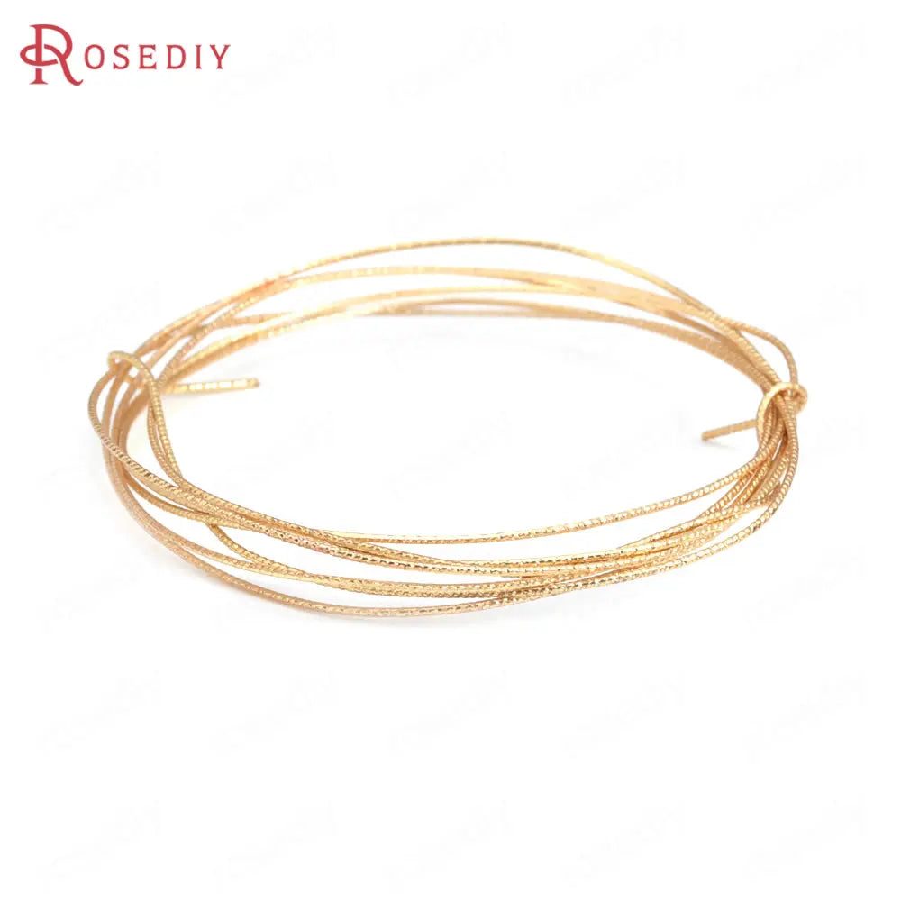 0.3MM 0.4MM 0.5MM 0.6MM 0.7MM 0.8MM 1MM 1.2MM 24K Gold Color Brass Make Shape Metal Wire High Quality Jewelry Accessories