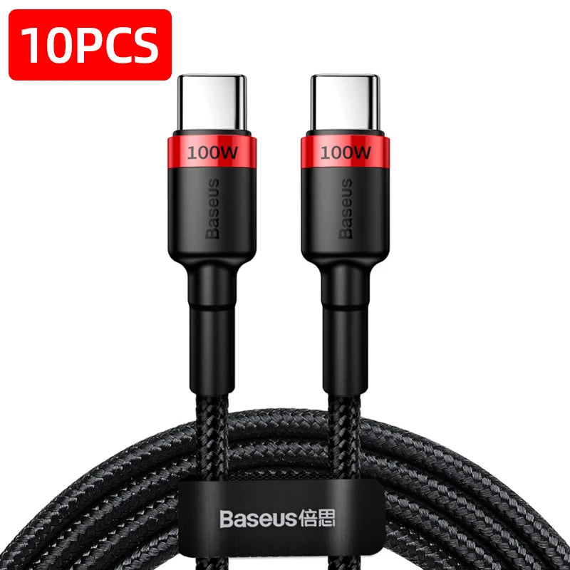 Baseus-USB C to USBC Cable, PD Fast Charging Cable, MacBook, Samsung, Xiaomi Phone, 2M Quick Charge, 3.0 A, Type C, 100W