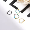 1pc D-shaped Nose Hoop Ring Stainless Steel 20G Nostril Body Jewelry Fake Nose Piercing Men Women 8mm 10mm