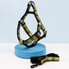 A set of plaid reflective chest and harness set for small and medium-sized dogs to go out for a walk and a lead rope for cats an