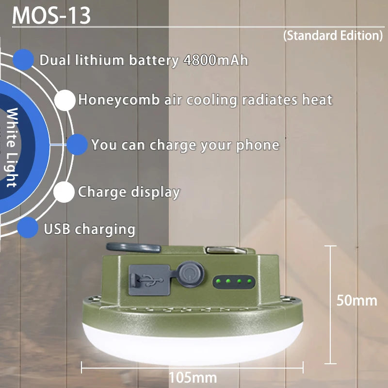 MOSLIGHTING Tent Fishing Light Camping Light Multifunctional Portable Suspension Magnetic Suction High-power Ultra Bright LED