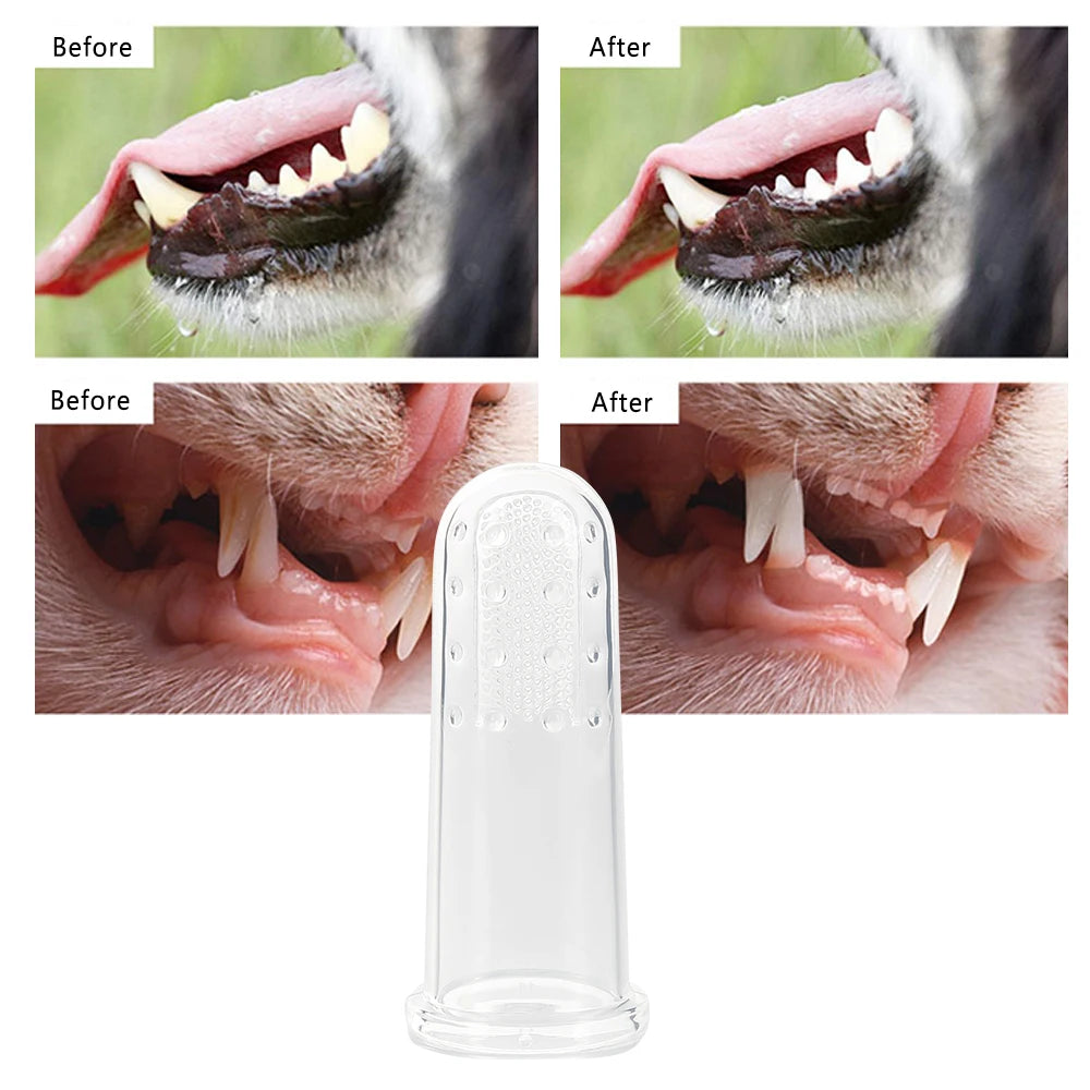 1/2pcs Finger Toothbrush Super Soft Pet Cat Dog Silica gel Brush Bad Breath Tartar Teeth Care Tool Dog Cat Cleaning Pet Supplies