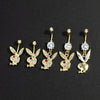 Surgical Steel Cute Rabbit Belly Button Rings for Women Navle Rings Belly Piercing Jewelry Body Jewlery