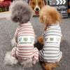 Cotton Dog Pajamas Stripe Classic Pet Jumpsuit Winter Dog Clothes For Small Dog Puppy Cat Costume Chihuahua Yorkie Poodle Outfit