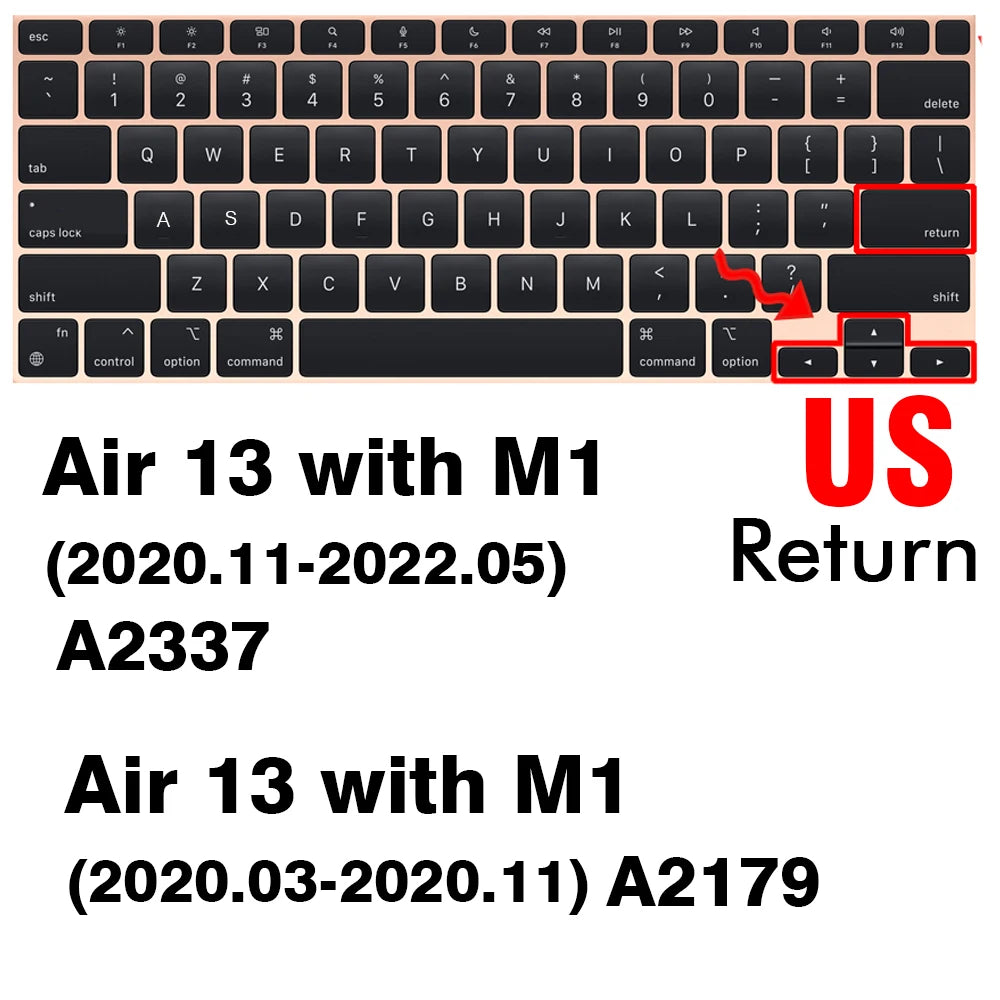 Keyboard Cover for Macbook Air 13 11 Pro 14/16 M1 Touch Bar 15 12 Retina Silicone Protector Skin A2179 A2337 A2338 A2442 US EU