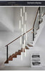 Modern Staircase LED Chandelier Living Room Lamp Designer Home Decoration Hanging Villa Dining Table Rotating Penthouse