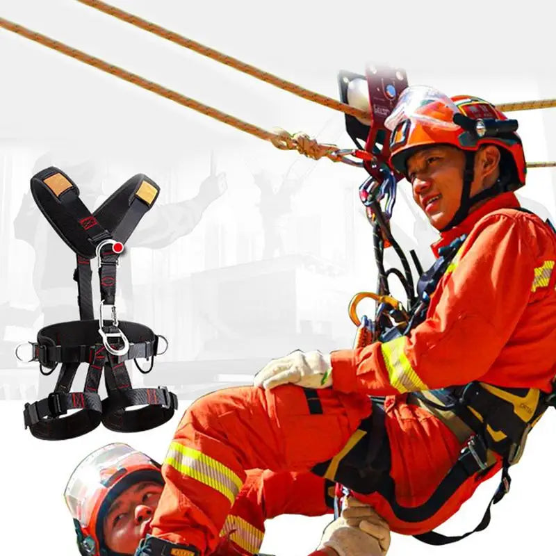 Safety Harness Fall Protection Kit Five-point Safety Belt With Adjustable Buckles Detachable Fall Harness For Men Tree Climbing