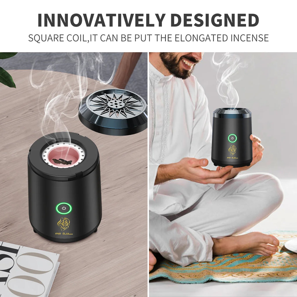 OUD Bakhoor New Electric  Incense Burner USB Bakhoor USB Aroma Diffuser Portable Incense Holder Muslim Electronic Censer