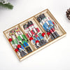 9Pcs Christmas Wooden Nutcracker Soldier Hanging Pendants Christmas Tree Ornaments Xmas New Year Party Decorations Supplies