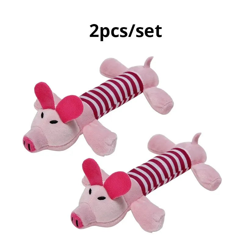 Molar Dog Toy Plush Supplies Fit For All Puppy Pet Squeak Chew Toy Funny Durable Chew Elephant Duck Pig Toy Pets Supplies