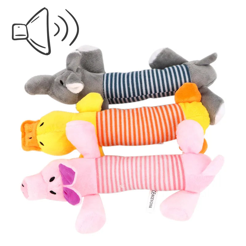 Indestructible Large Dog Sound Squeaky Toys Animals Shape Pet Soft Plush Chew Molar Training Toy Puppy Bite Teeth Dental Toys