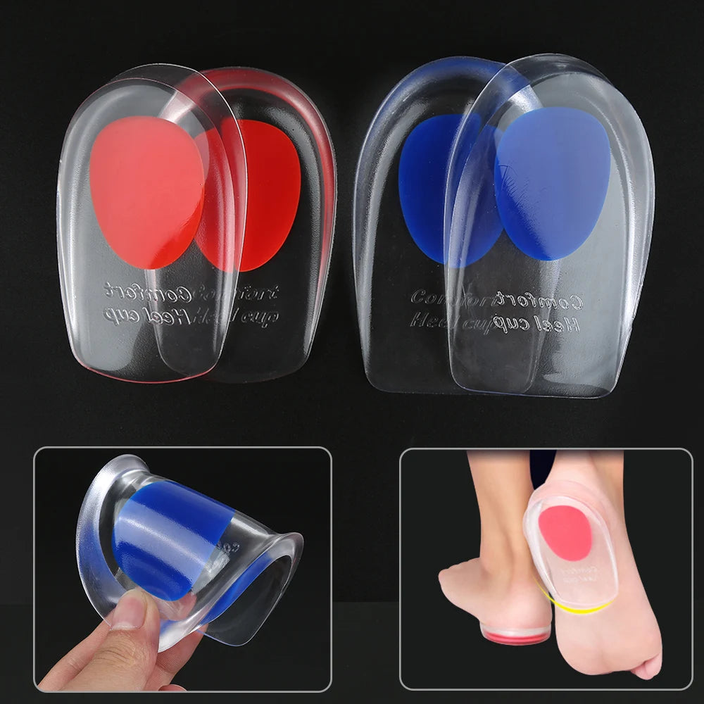 1pair Silicone Gel Insoles Men Women Transparent Half Heel Insole Pad Height Increase Shoes Pad Foot Cushion Shoe Accessories