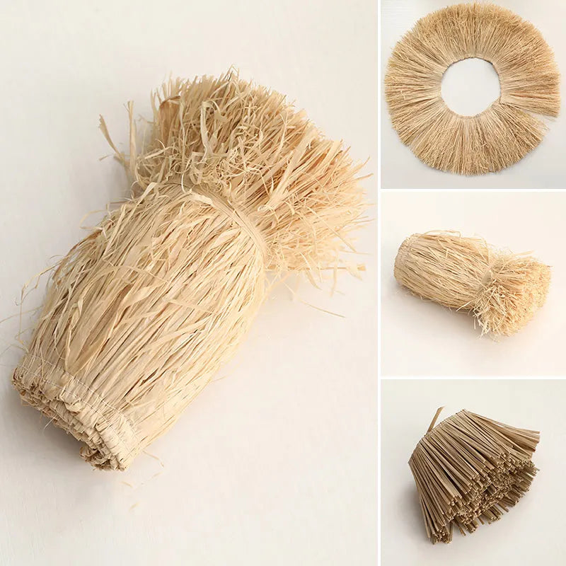 Natural Jute Fringe Trim Raffia Straw Tassels Lafite Grass Wedding Garland For Home Furniture Background Craft Wall Decoration