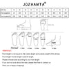 JOZHAMTA Size 33-43 Women Sandals Real Leather High Heels Summer Shoes For Womens Ankle Strap Chunky Retro Rome Woven Sandalias