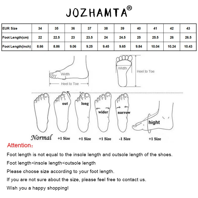 JOZHAMTA Size 33-43 Women Sandals Real Leather High Heels Summer Shoes For Womens Ankle Strap Chunky Retro Rome Woven Sandalias