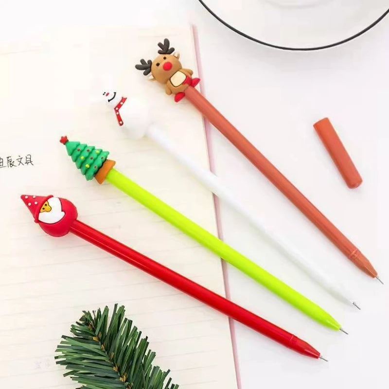 40 Pcs Creative Christmas Gel Pen Student Cute Stationary Supplies Company Office Writing Signature Office Supplies Christmas