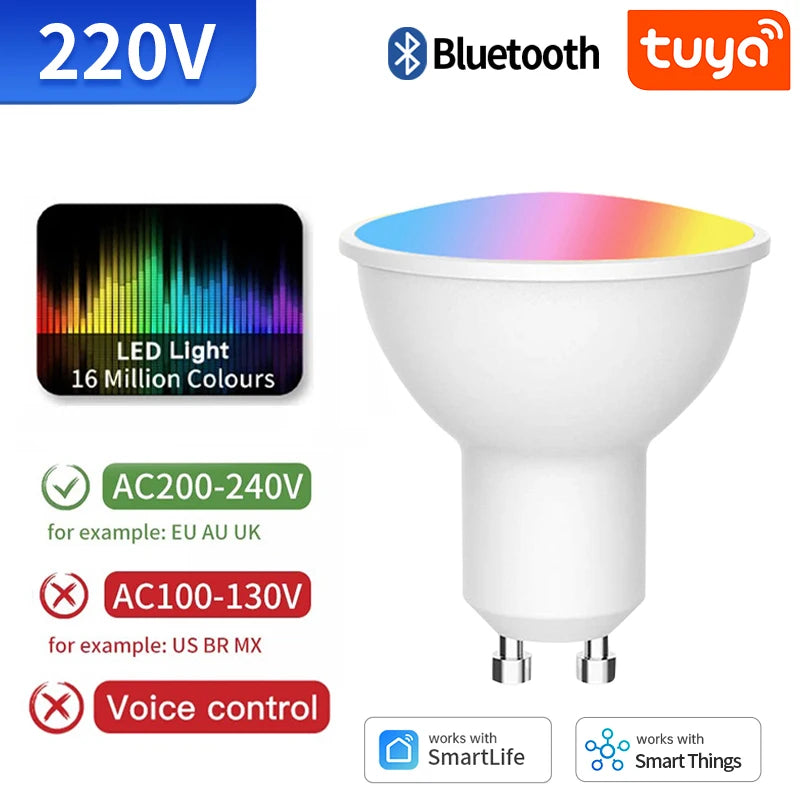 TNCE GU10 Zigbee/Bluetooth/Wifi Smart LED RGB C+W Dimmable Lamps Smart Home APP Control Spotlight Bulb For Alexa Google Home