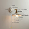 IWHD Nordic Modern Ceramic LED Wall Lamp Sconce Pull Chain Switch Beside Bedroom Bathroom Mirror Stair Light Applique Murale