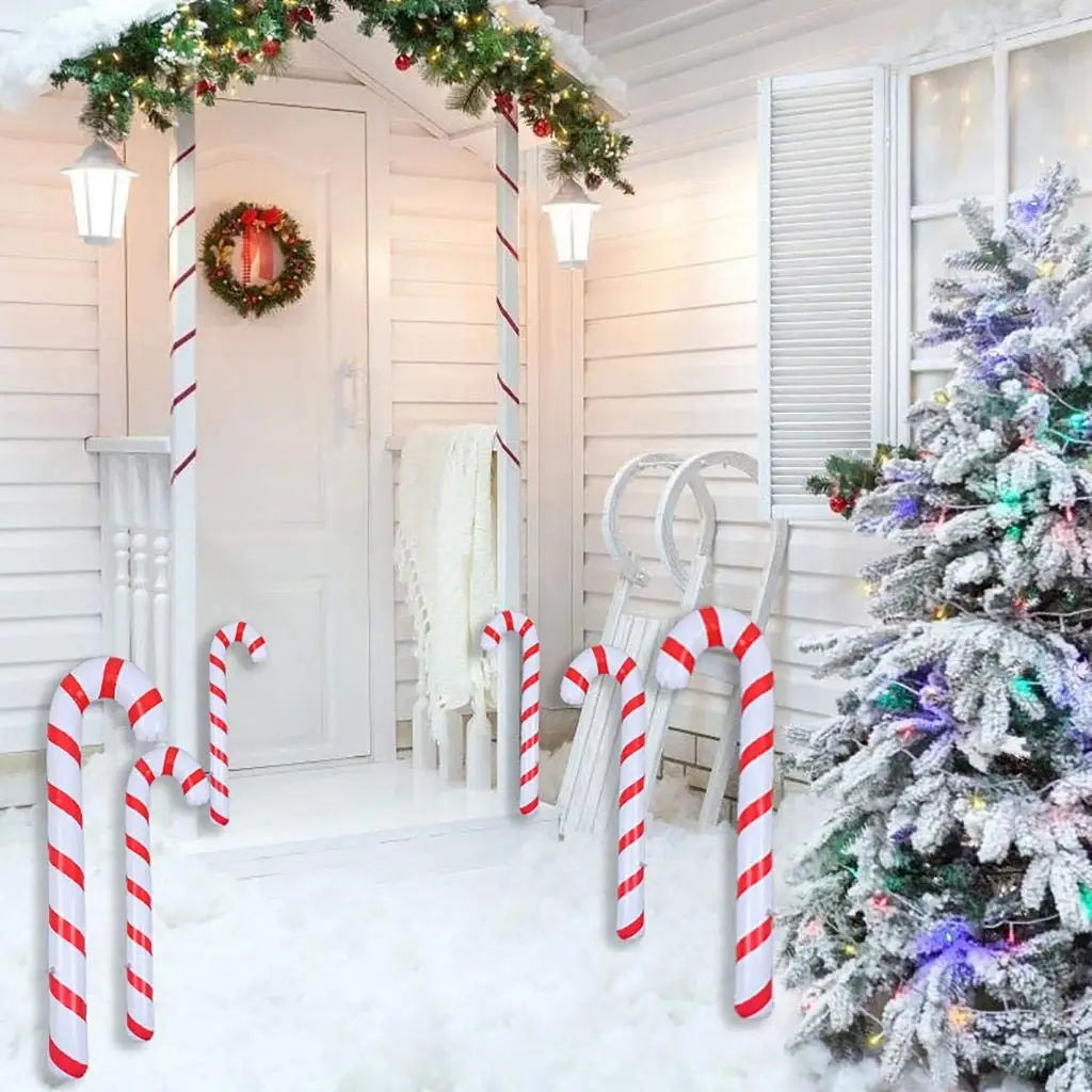 90CM Inflatable Christmas Candy Canes Inflatable Candy Sticks for Christmas Indoor Outdoor Decoration 2023 New Year Party Favors