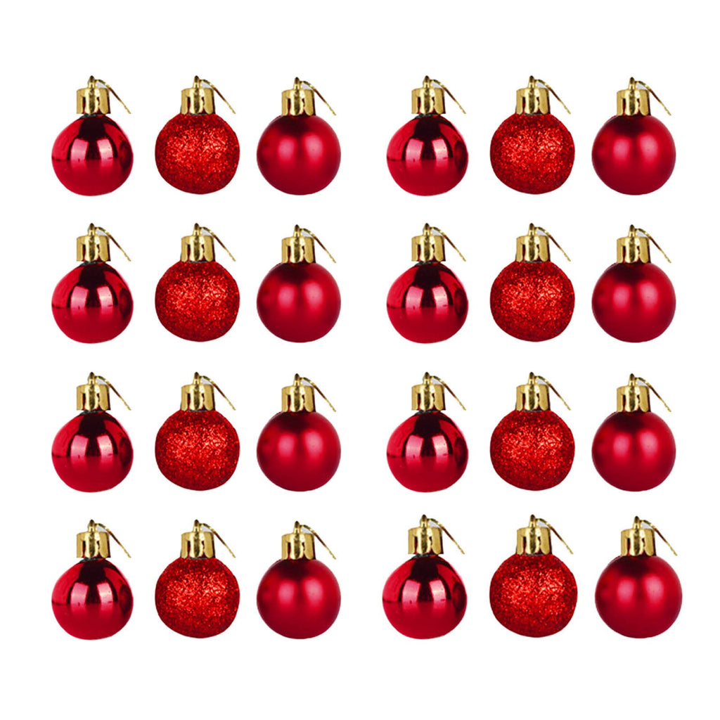 3cm 24PCS Gold Sliver Red Christmas Ball Ornaments 2023 New Year Party Small Baubles Xmas Tree Pendants Merry Christmas Decor