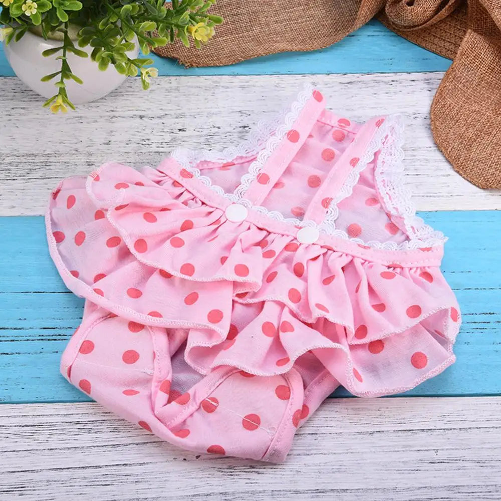 Pet Dog Panties Strap Sanitary Adjustable Dog Dot Print  Underwear Diapers Physiological Pants Puppy Shorts Drop Shipping 2017