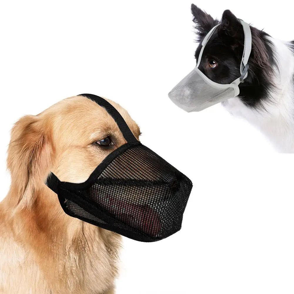 Anti Barking Pet Dog Muzzle Adjustable Mesh Breathable Pet Mouth Muzzles Mask For Dogs Mouth Cover Nylon Straps Dog Accessories