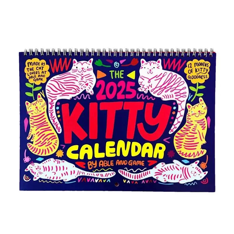 2025 Cats in Art Wall Calendar Planner From Jan to Dec Novelty 12 Month Easy Planning Wall Calendars Creative Gifts for Cat