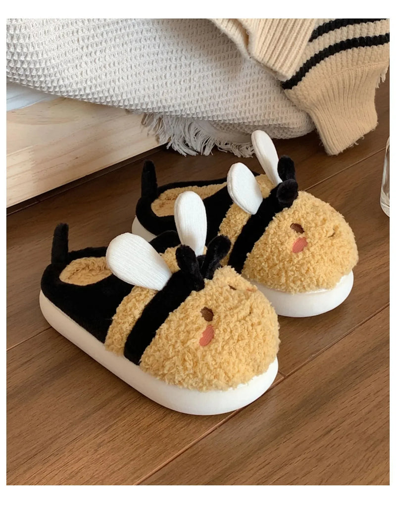 zapatos para mujeres Winter Cute Female Shoes Bee Cotton Slippers Soft Sole Anti Slip Shoes for Women Student Warm Women Shoes