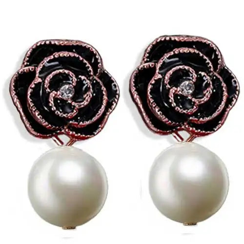 fashion women simple flower earrings elegant classic feminie camellia studs