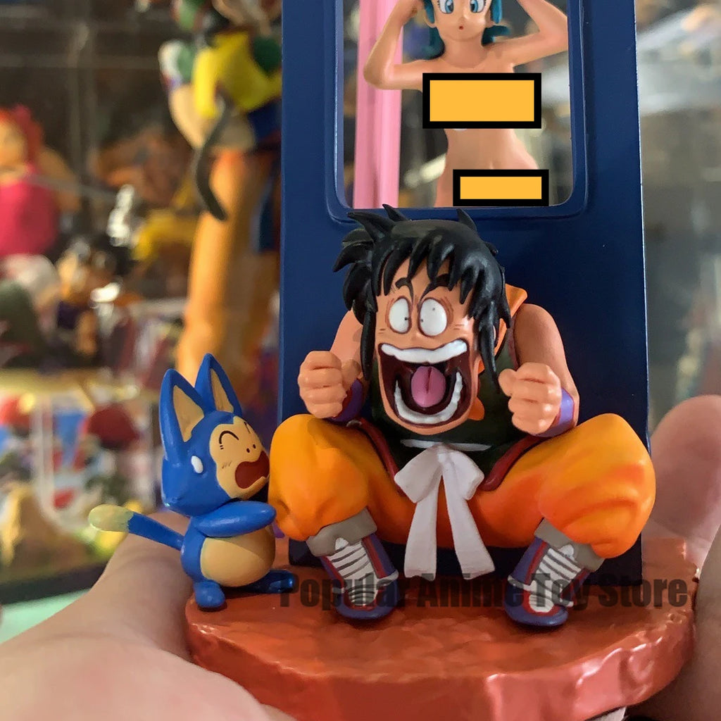 9cm/3.54in Anime Dragon Ball Z Figure Yamcha and Bulma Figure PVC Statue Collectible Model Toys Gifts