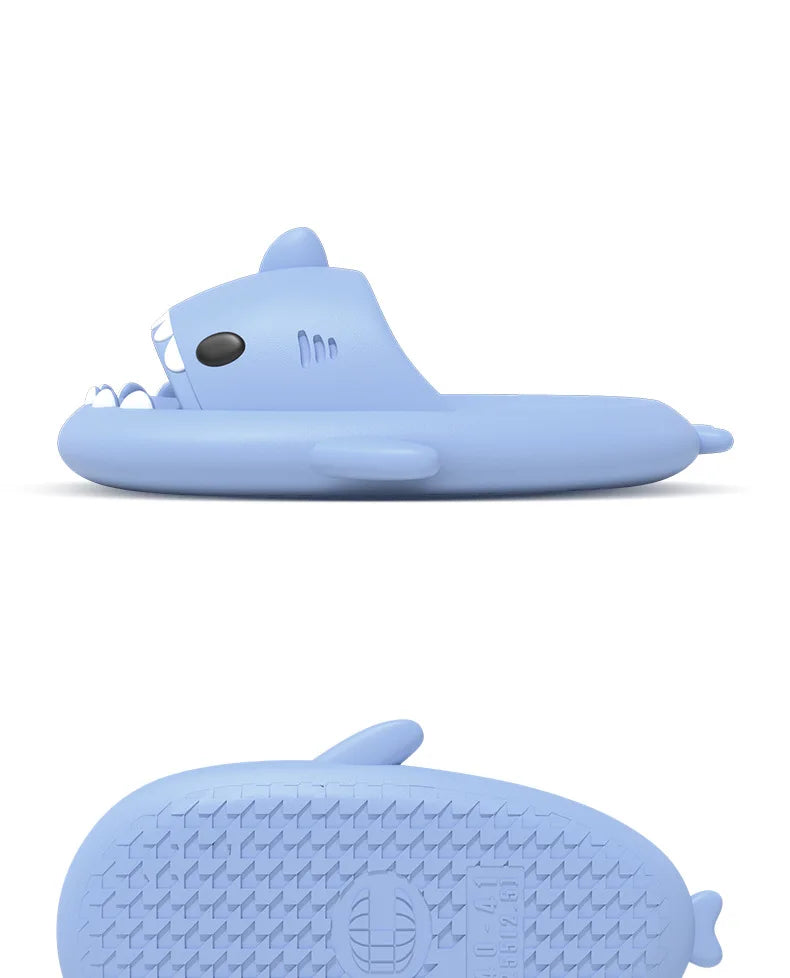 Bebealy New Cute Shark Slippers Summer Women's Sandals Lovely Non-slip Women Flat Sandals Outdoor Waterproof EVA Beach Sandals