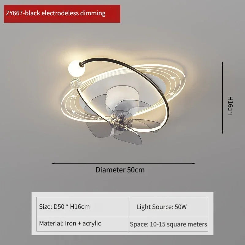 Modern Minimalist Ceiling Lamps For Living Room Fan Lights Intelligent Home Bedroom Restaurant Silent Fan Pendant Light Fixtures