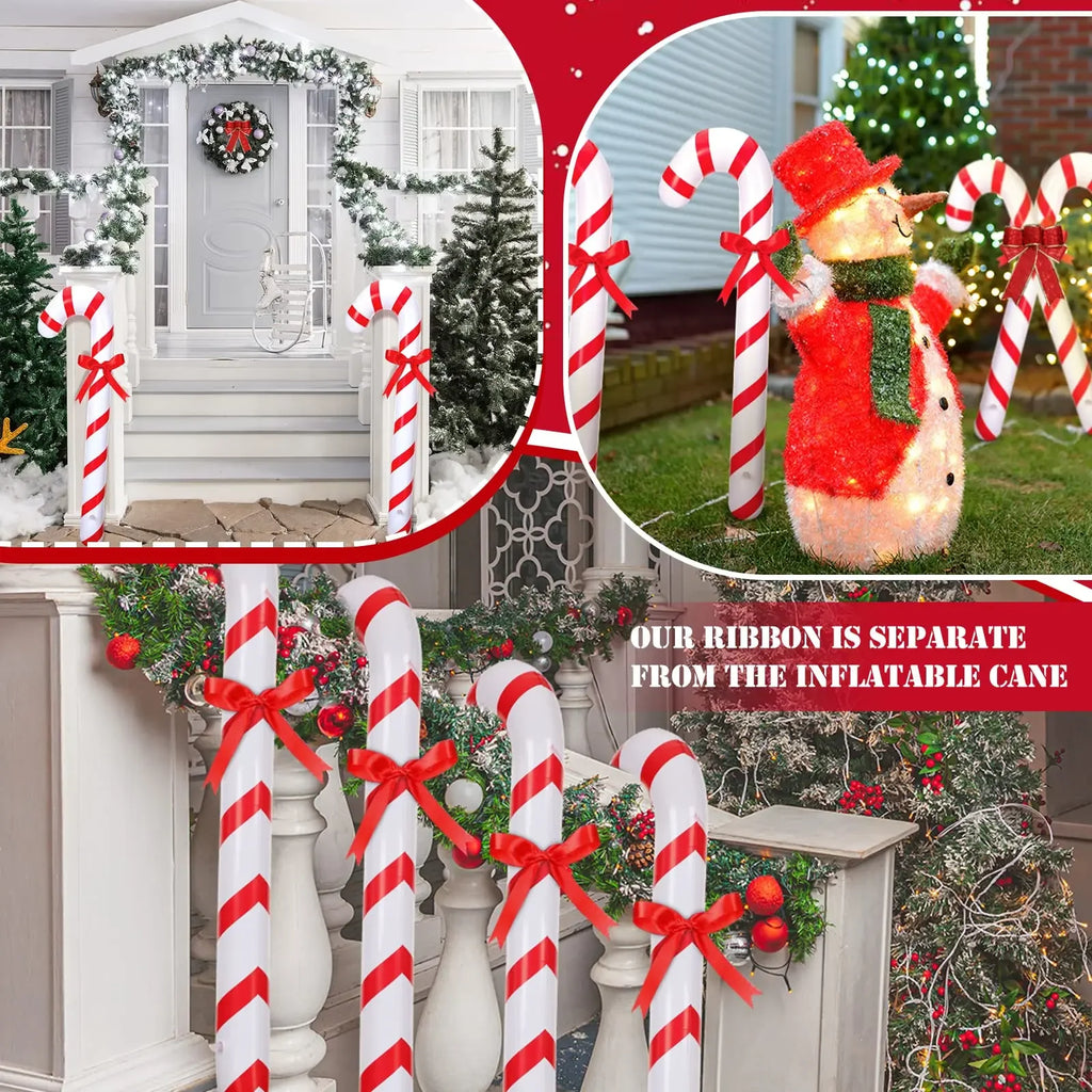 90CM Inflatable Christmas Candy Canes Inflatable Candy Sticks for Christmas Indoor Outdoor Decoration 2023 New Year Party Favors